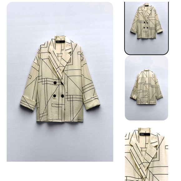 ZARA GEOMETRIC PRINT BLAZER - Picture 6 of 11